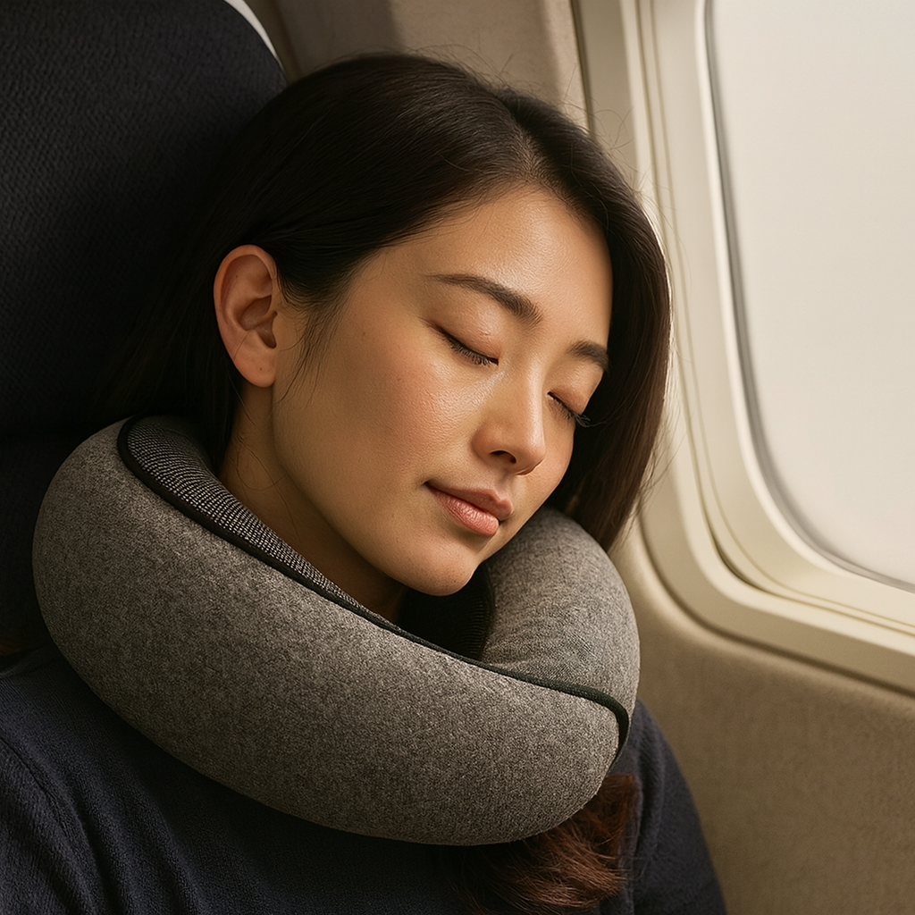 Memory foam travel neck pillow, ergonomic U-shape