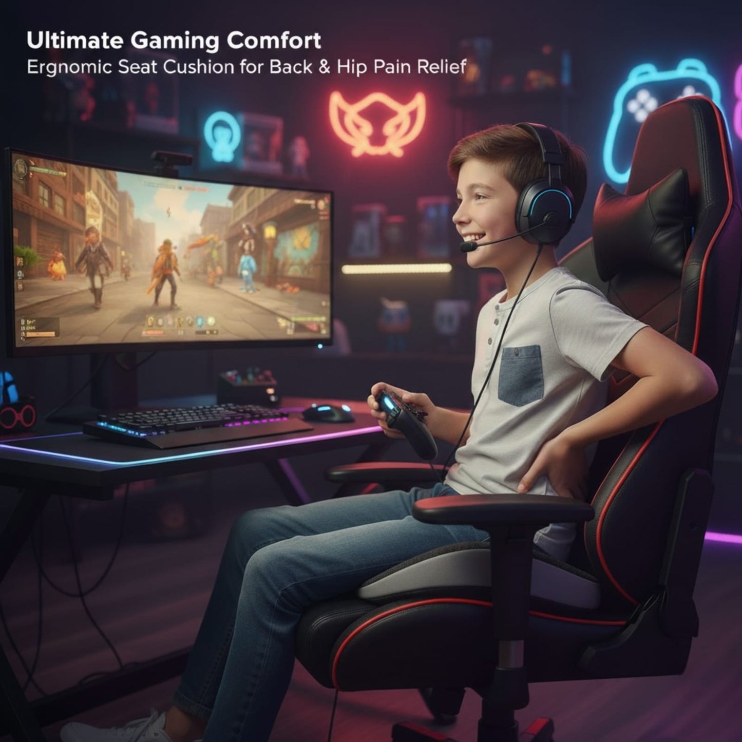 ORTHOPEDIC MEMORY FOAM SEAT CUSHION